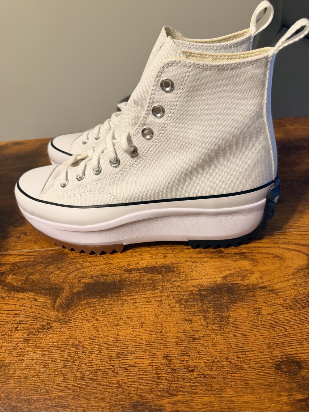 White High-Top Platform Canvas Sneakers 9M/10.5W